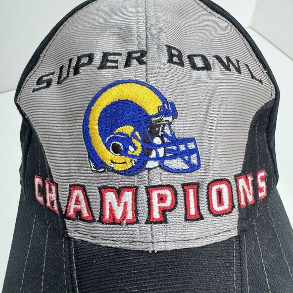 Vintage 2000 St Louis Rams NFL Superbowl XXIV Champs Strap Back Hat - Picture 8 of 8
